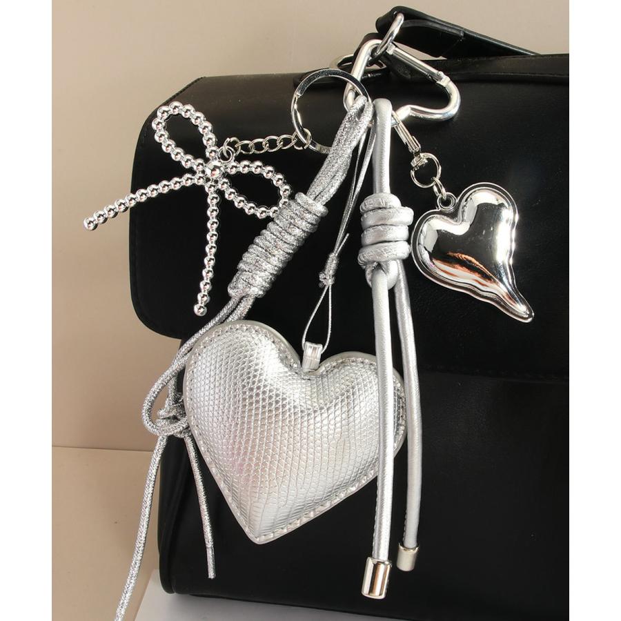 バッグチャームリボン＆ハートキーホルダー