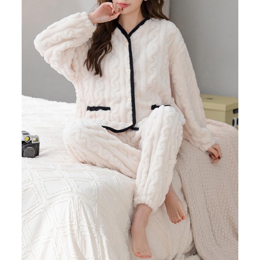 フリースパジャマセット レディース部屋着