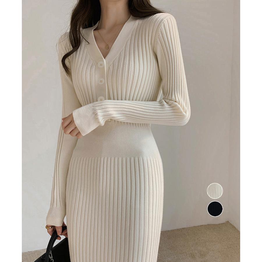 タイトニットワンピース ロングワンピース