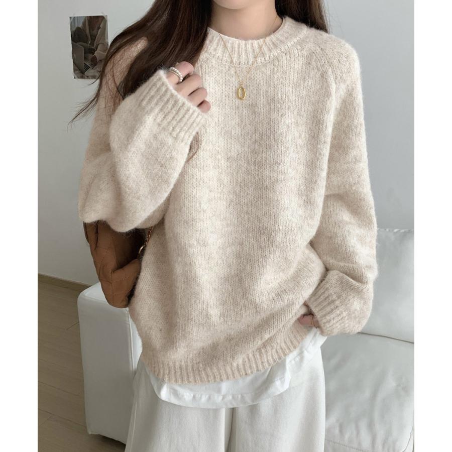 もちもちニットトップスきれいめセーター冬