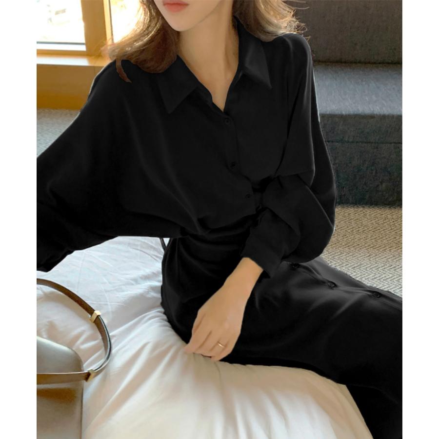 きれいめシャツワンピース ウエストマーク