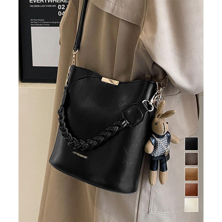 ショルダーバッグロープ編みハンドルバッグ