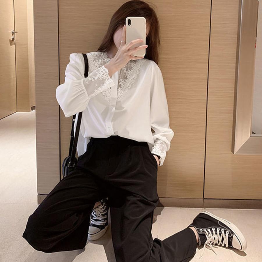 シャツ ブラウス レディース 刺繍